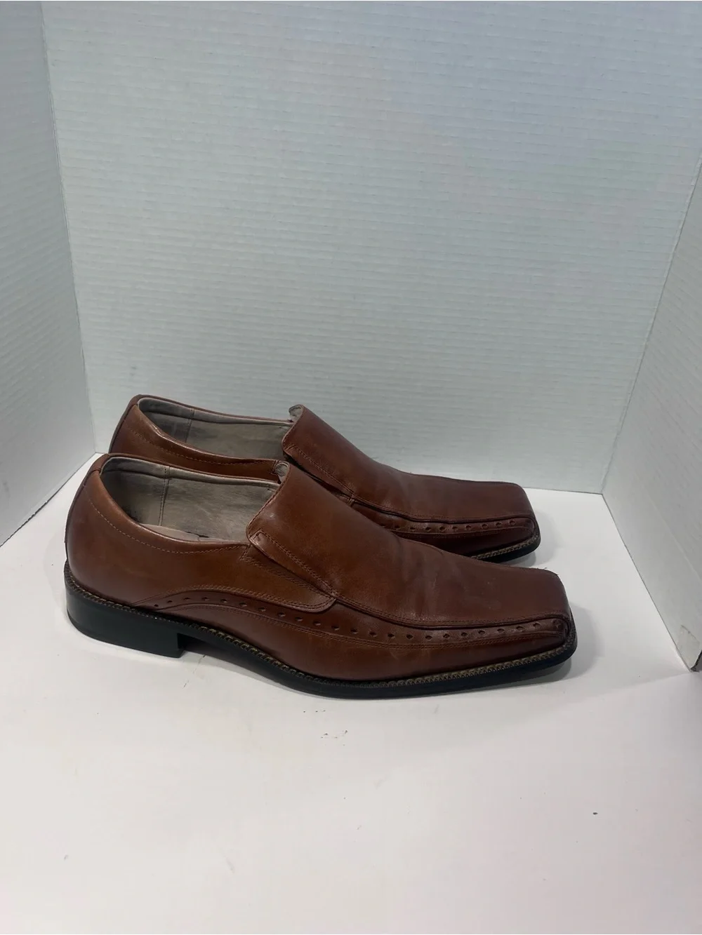 Stacy Adams Men's Brown Leather Slip-On Loafers